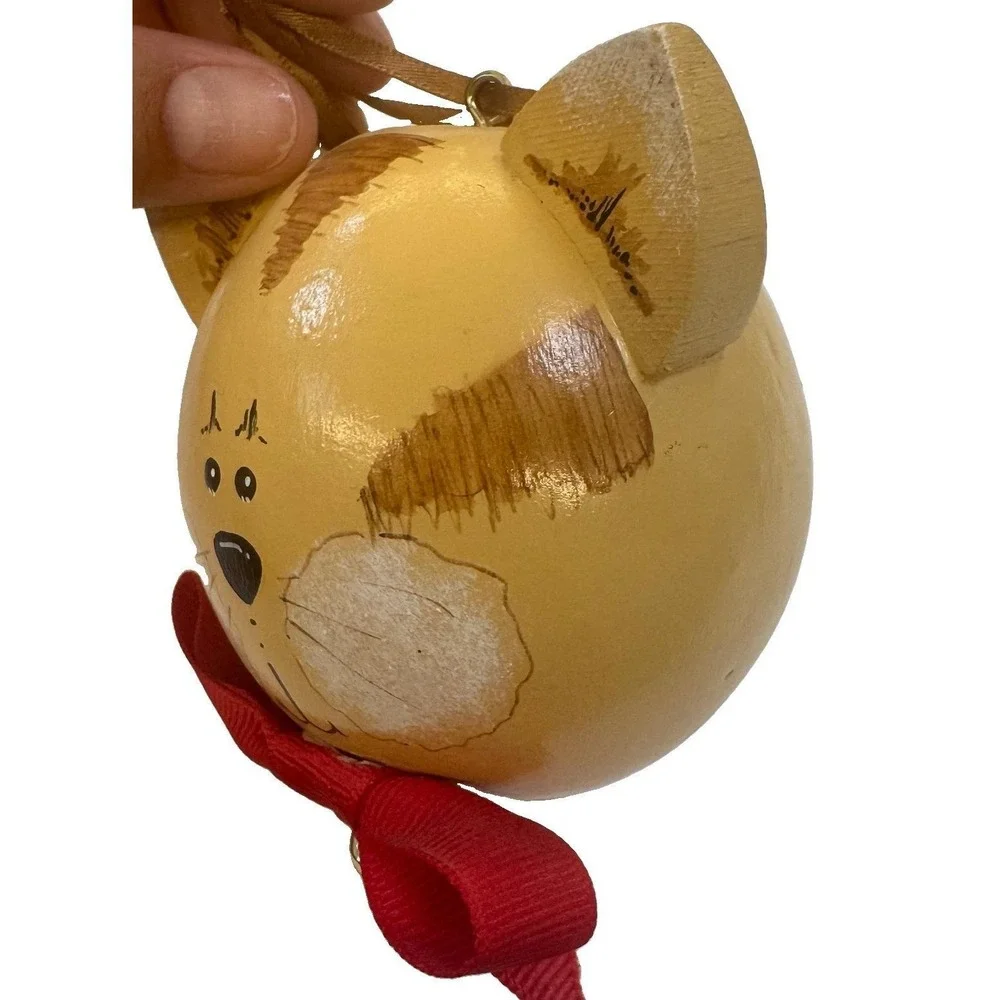Christmas Ornament,  Hand-painted,  Lightweight Wooden, Signed Millie 03/07/2004
